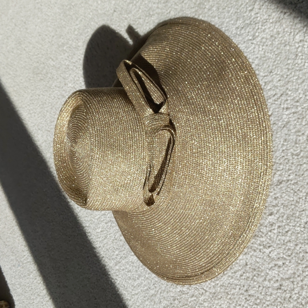 Vintage gold wide brim hat